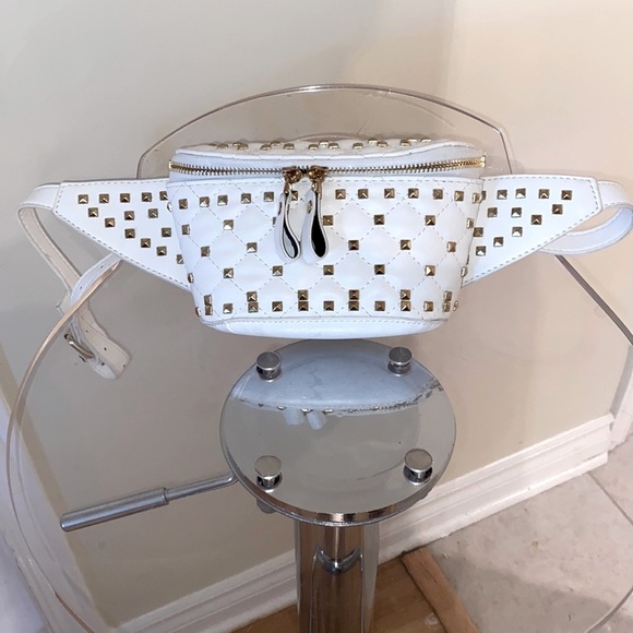 No Name Handbags - White and Gold Studded Mini Bag